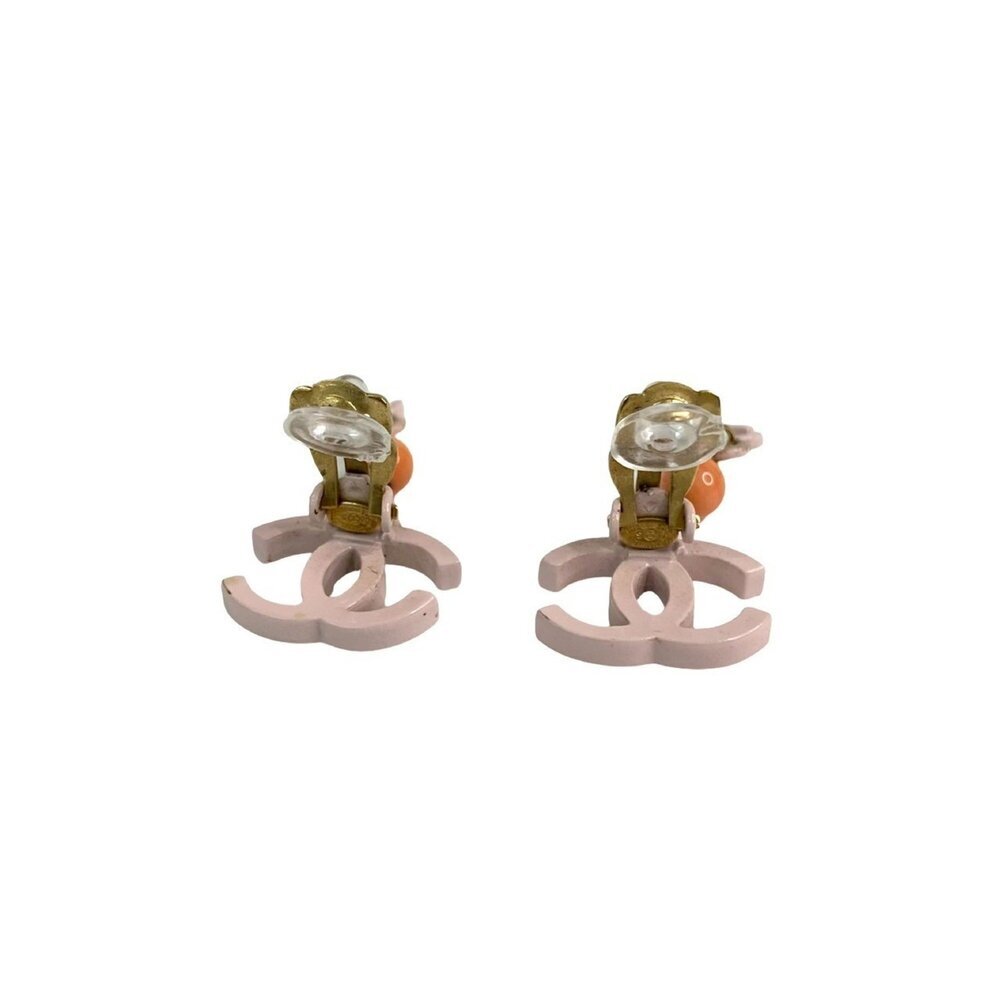 CHANEL Authentic Pink Logo Earrings - Picture 5 of 5